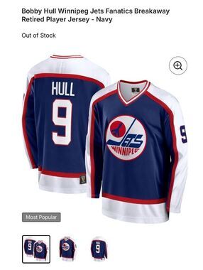 Bobby Hull Winnipeg Jets Fanatics Breakaway Retired Player Jersey - Navy